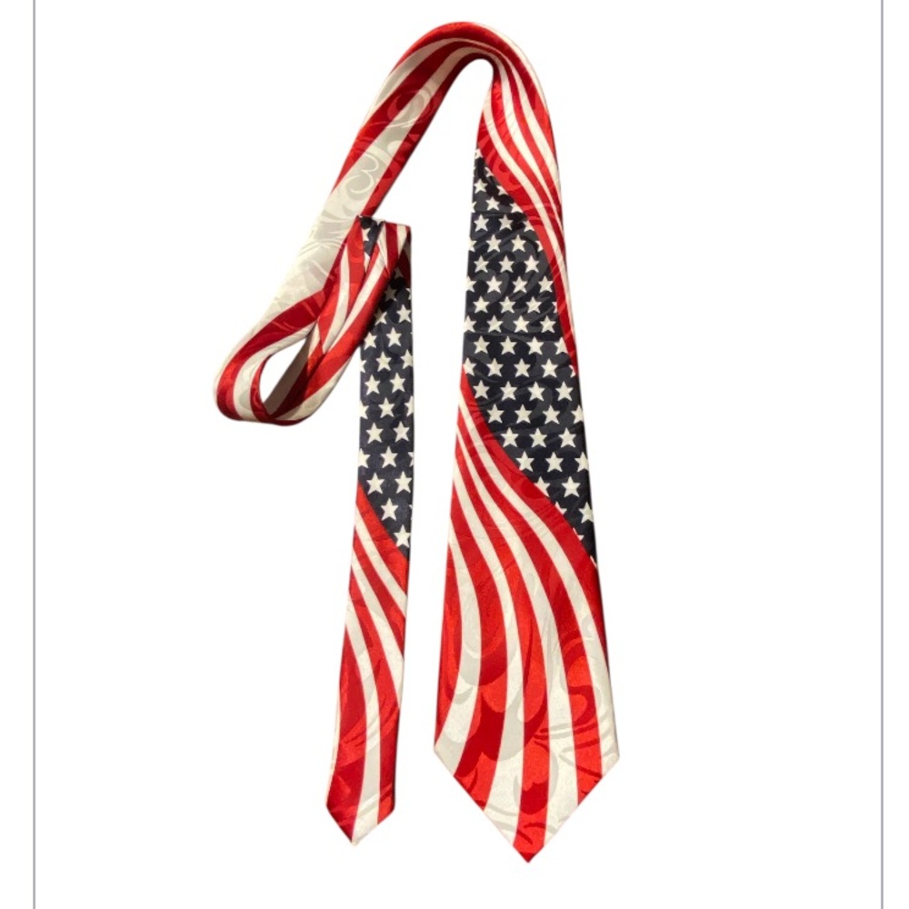 Steven Harris American Flag Patterned Tie